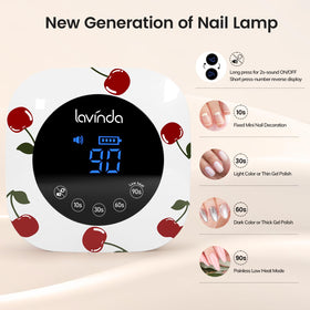 Lavinda 54W Nail Lamp side angle showing large curing space for multiple nails.