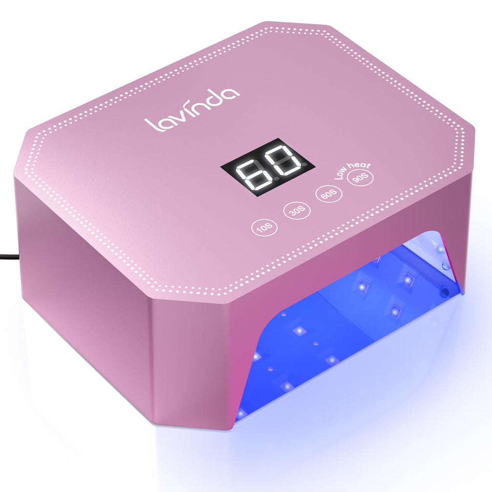 Lavinda 54W UV LED nail lamp front view speeds up gel curing for home manicures