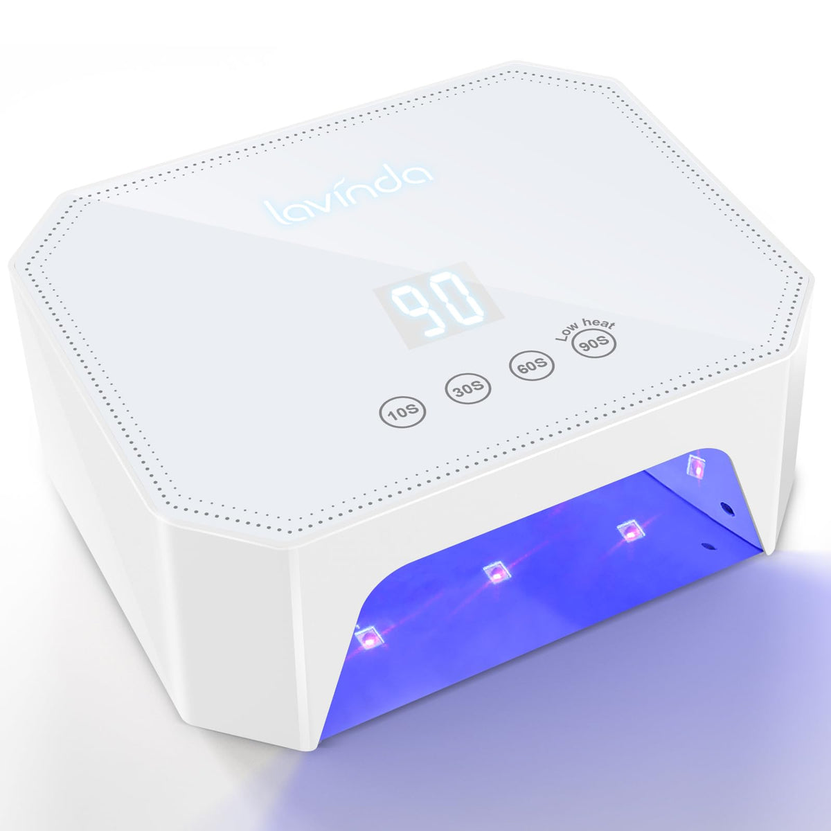 Lavinda 54W UV LED nail lamp front view for quick gel curing