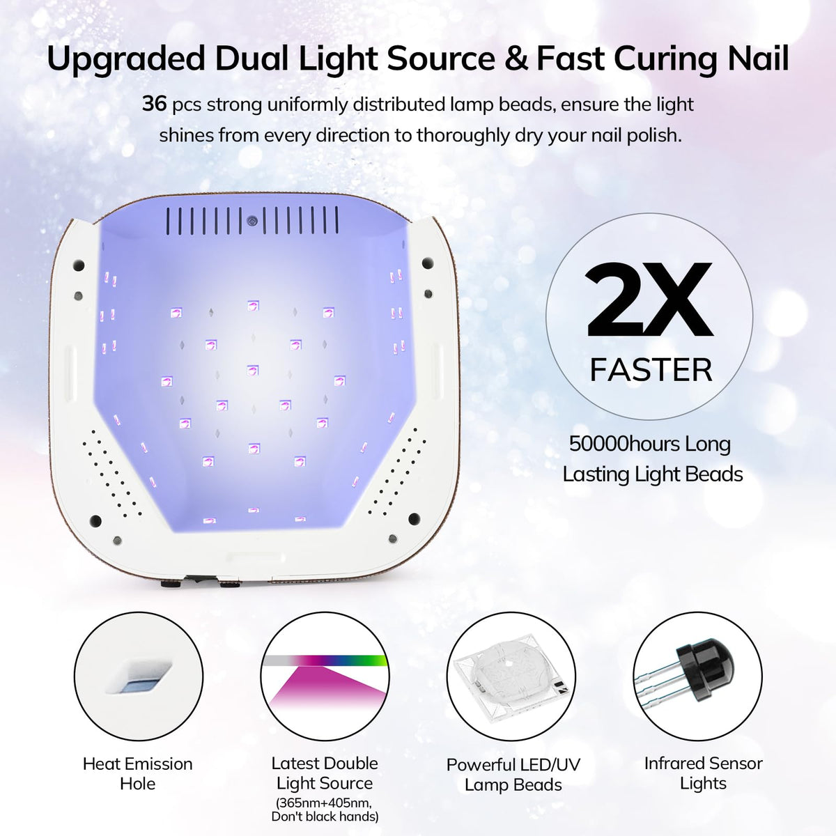Lavinda cordless rechargeable nail lamp for uninterrupted gel sessions