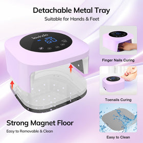 Lavinda LED nail lamp timer display active for precise curing.