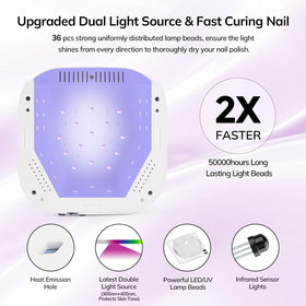 Lavinda LED nail lamp top view with matte macaron purple finish.