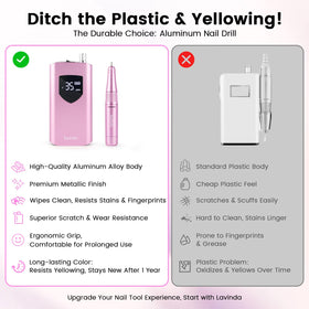 Lavinda ergonomic aluminum handpiece reduces fatigue during long sessions.