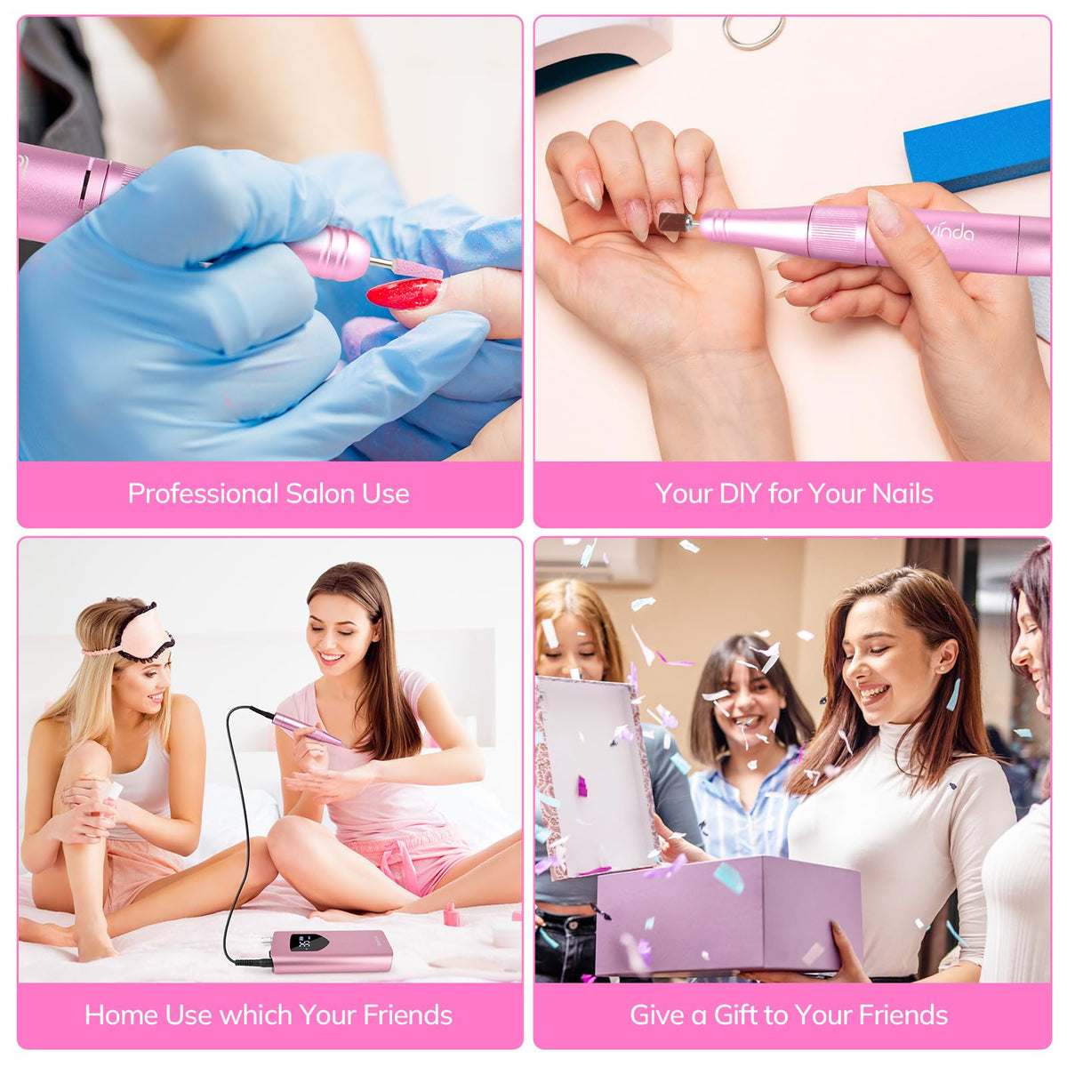 Ventilated handpiece design keeps heat comfortable during use.
