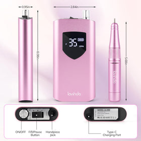 Lavinda nail drill LCD display shows speed and power at a glance.