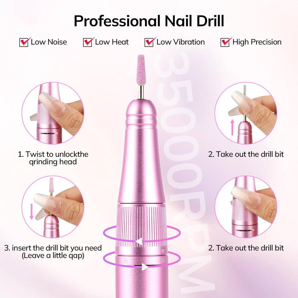 Compact travel-ready design fits in a bag for on-the-go nails.