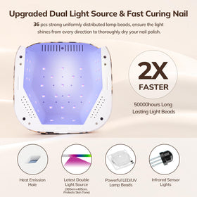 Lavinda nail lamp digital timer display shows flexible curing settings