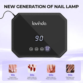 Lavinda lamp LCD display for precise curing timing.