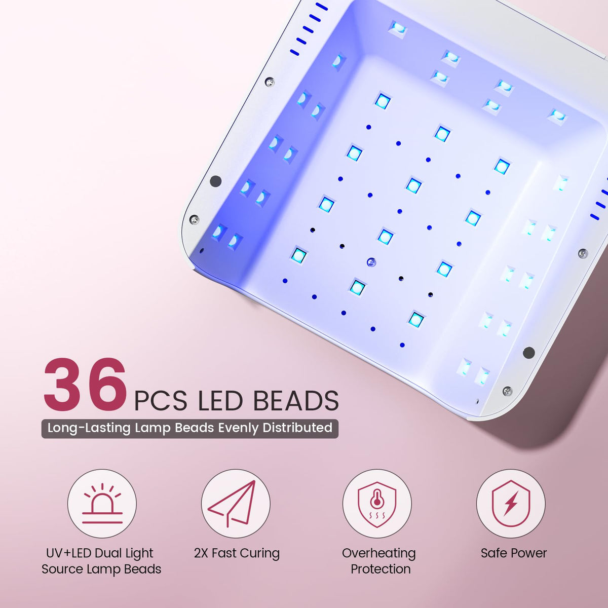 Lavinda NovaGlow White digital display highlighting timer and modes