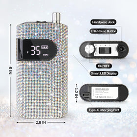 Lavinda rechargeable nail drill battery demonstrates extended, on-the-go performance.