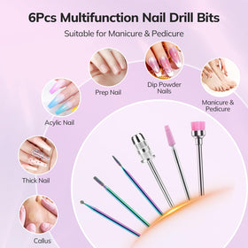 Lavinda six-piece drill bits kit for shaping grinding polishing.