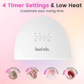 Lavinda UV LED nail lamp top view with interior layout for even curing