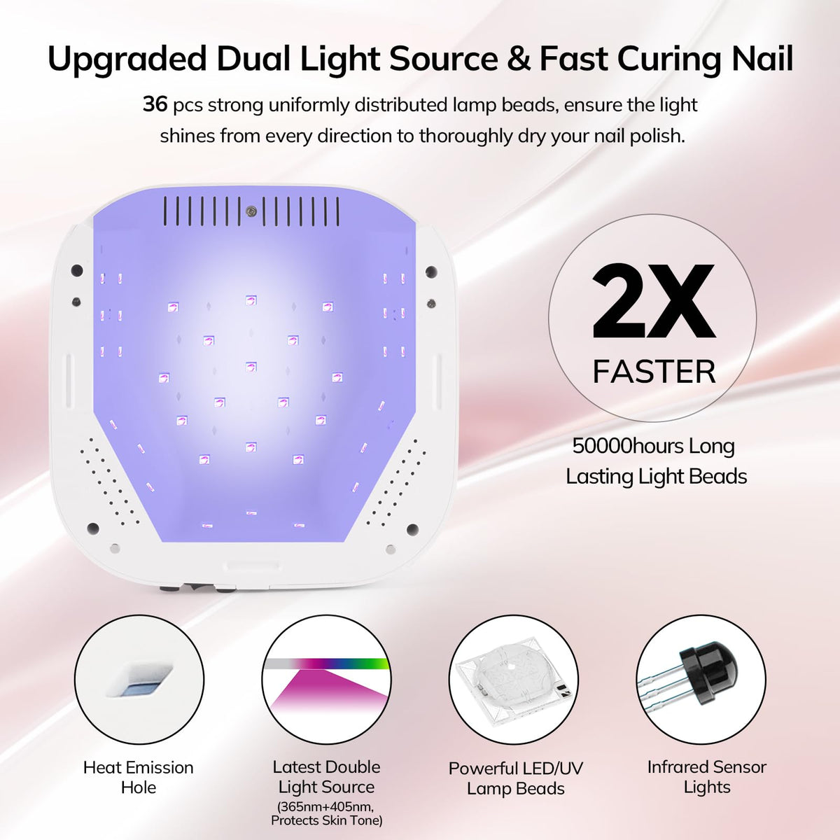 Lavinda dual-light source provides fast cure with 365nm and 405nm.