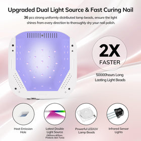 Lavinda dual-light source provides fast cure with 365nm and 405nm.
