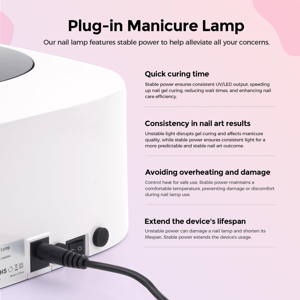 Lavinda UV nail lamp infrared sensor enables hands-free operation