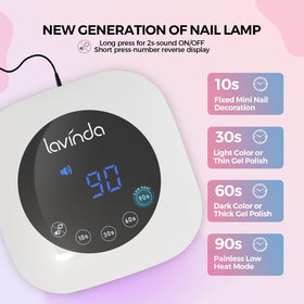 Lavinda nail lamp LCD display with clear timer readout