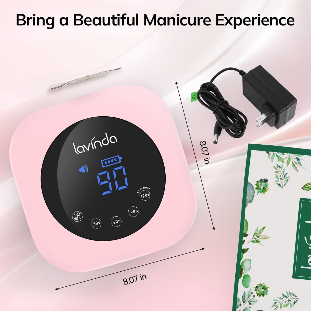 Lavinda matte pink lamp suits professional and home manicure setups.