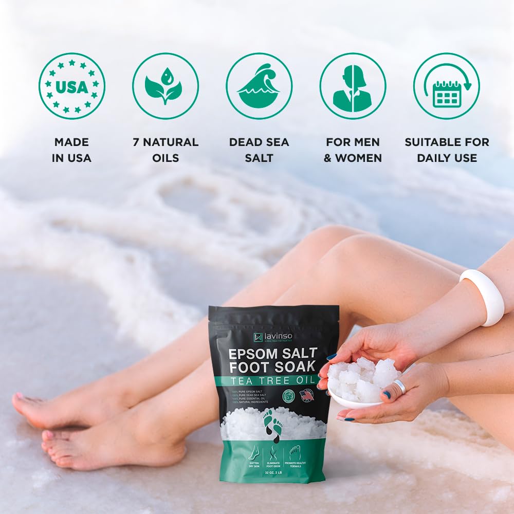Lavinso Foot Soak with Epsom Salt provides spa-like cleansing at home