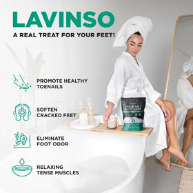 Lavinso Tea Tree Oil Foot Soak supports toenail health during routine care