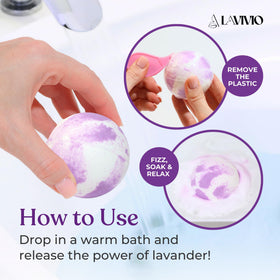 Lavivio with shea butter and aloe bath bomb nourishing dry skin while hydrating.