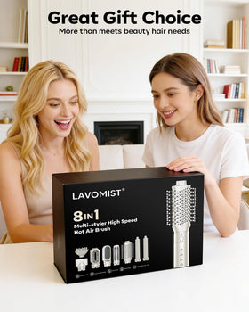 Lavomist 9-in-1 versatility for drying, straightening, curling.