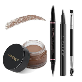 LAVONE eyebrow pen microblading ash brown creates natural, hair-like strokes for fuller brows.