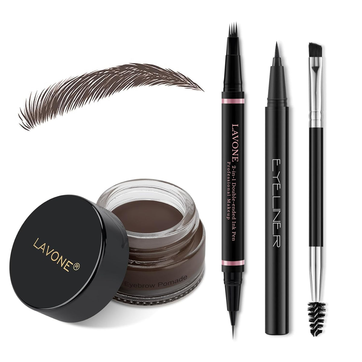 LAVONE Eyebrow Pen microblade detail for natural hair-like strokes