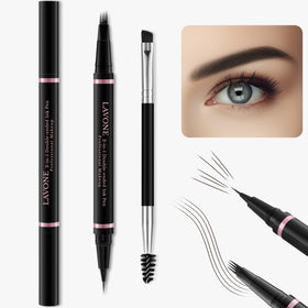 LAVONE brow pomade in dark brown for defined, fuller brows.