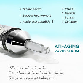 Lavtek Rapid Anti-Aging Serum application on face ready for targeted smoothing and absorption