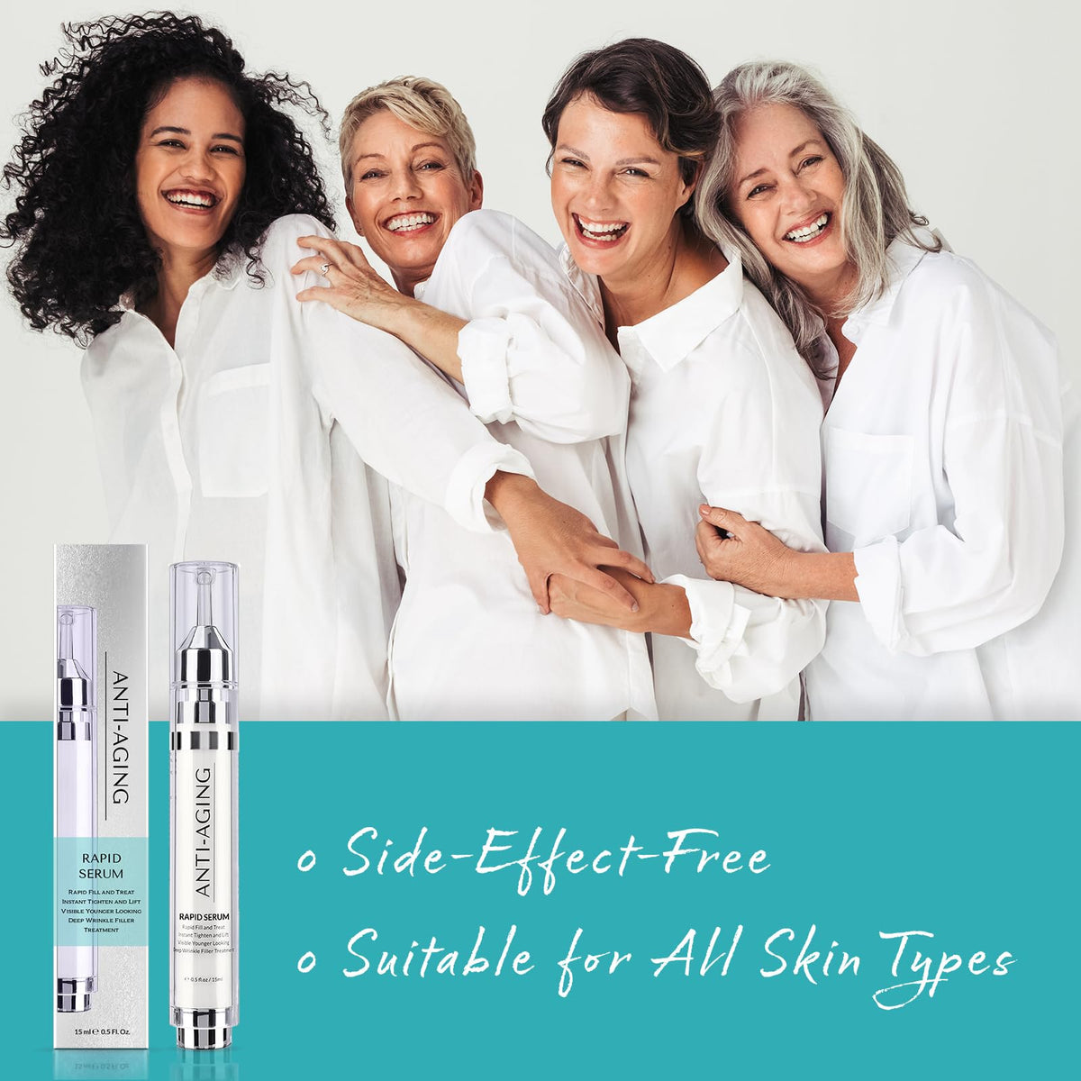 Lavtek Rapid Anti-Aging Serum on forehead targets lines for smoother skin