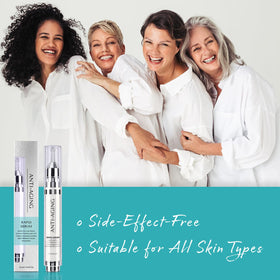 Lavtek Rapid Anti-Aging Serum on forehead targets lines for smoother skin