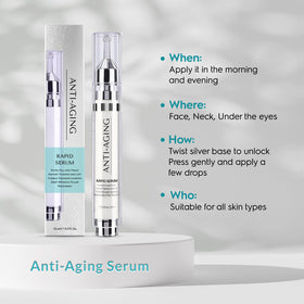 Lavtek Rapid Anti-Aging Serum close-up shows quick absorption for morning routines