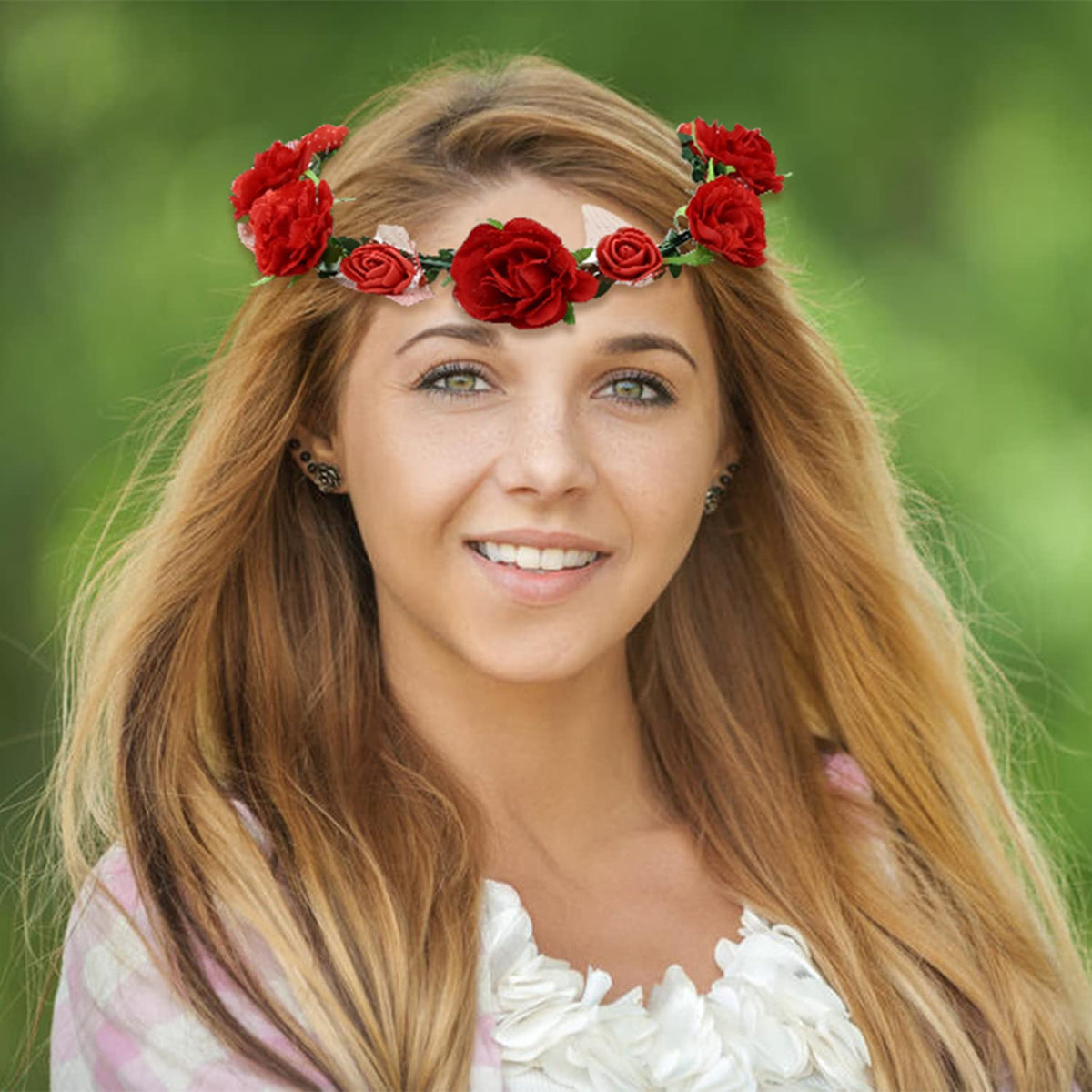 Lawie blue daisy flower crown, perfect for party photos and events