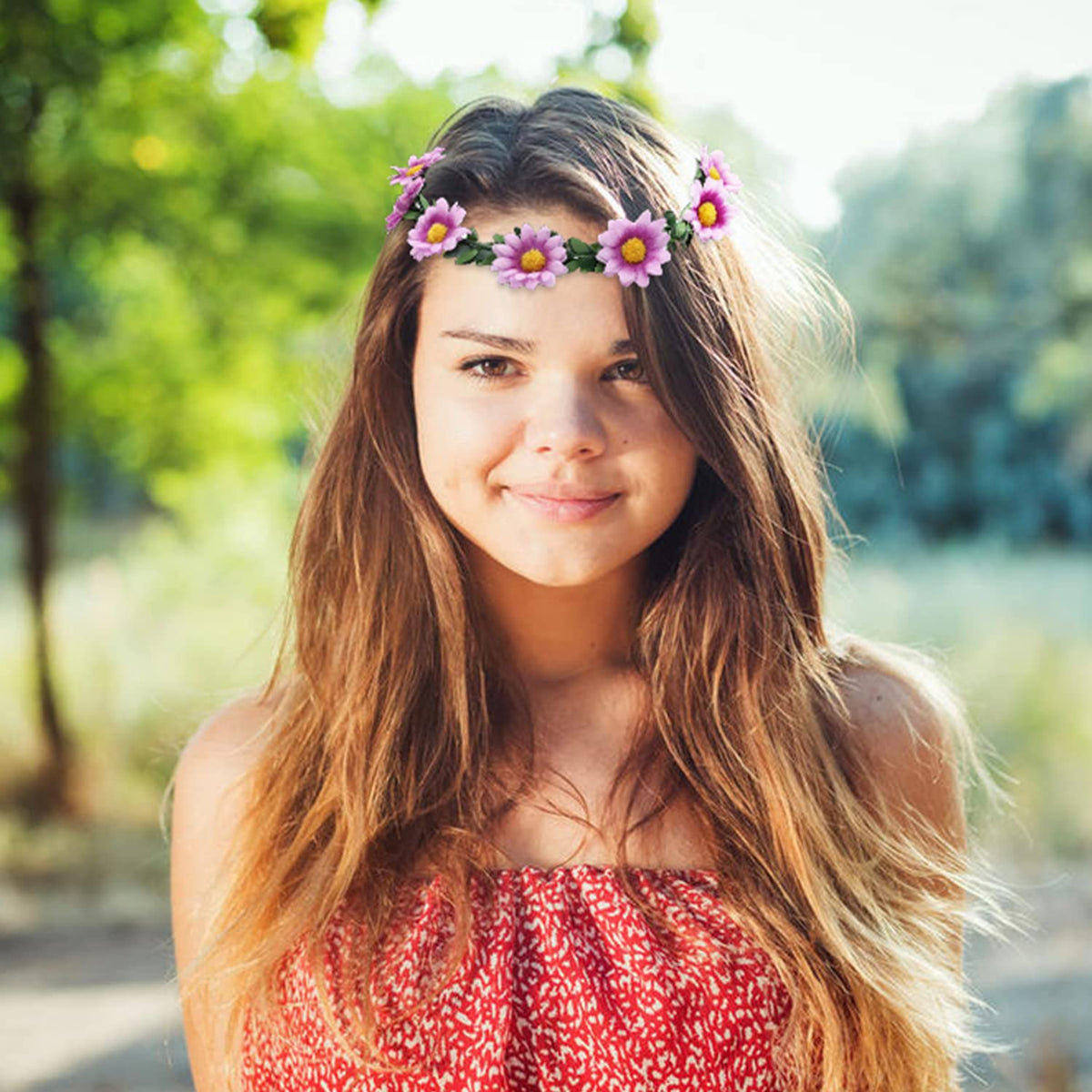 Lawie blue sunflower crown wreath, ideal for weddings or photoshoots