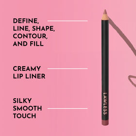 LAWLESS Forget the Filler Definer Liner Honey Rose silky satin finish swatch on skin