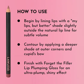 LAWLESS Forget the Filler Definer Liner Honey Rose precise lip-line with smooth blend