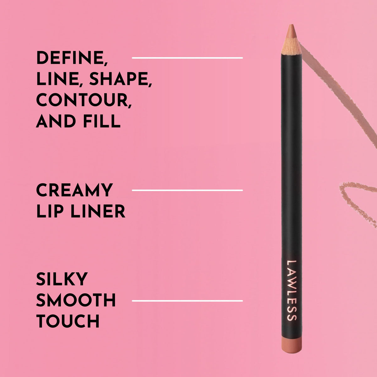 Lawless Forget the Filler Definer Liner Nude Honey arm swatch demonstrates creamy glide
