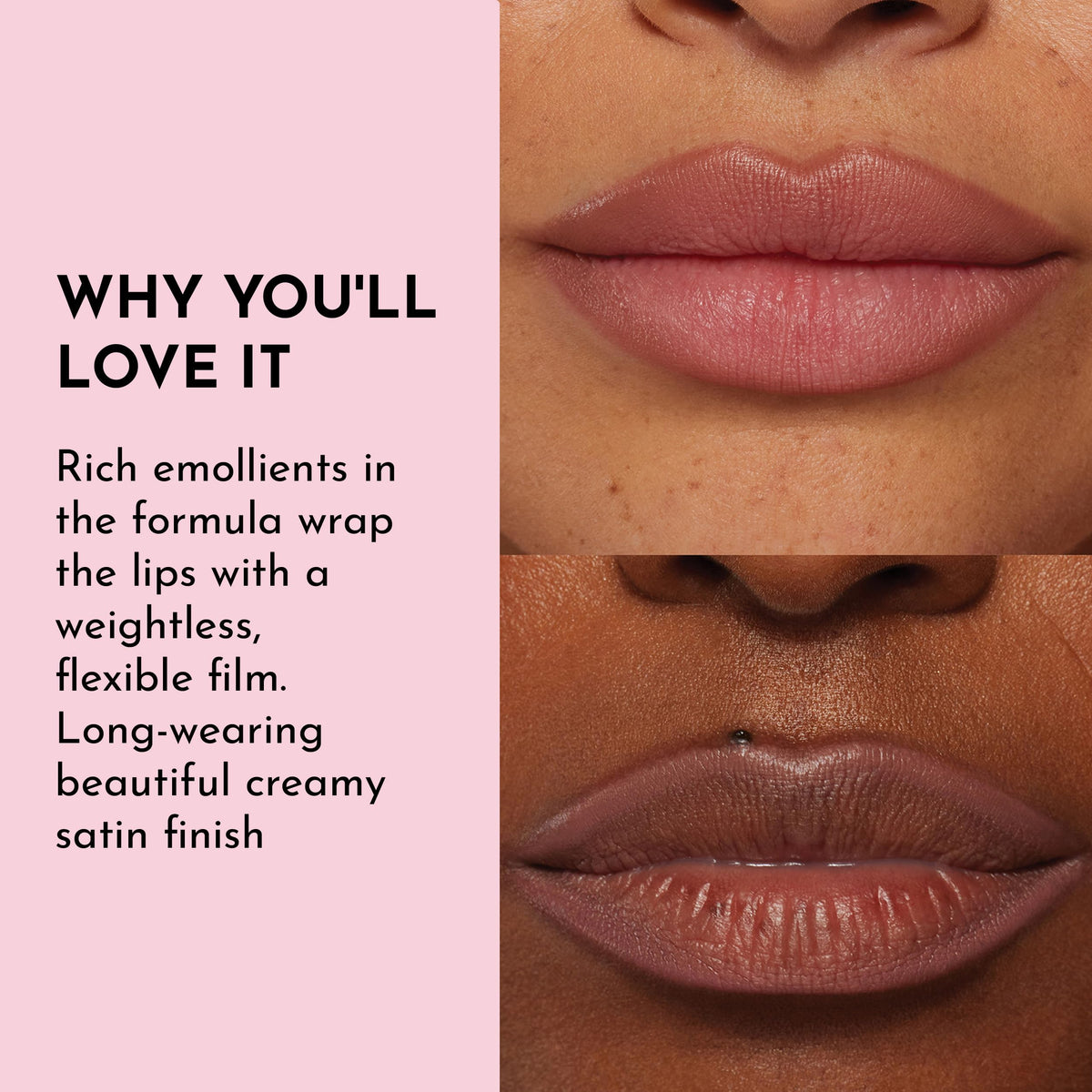 Lawless Nude Honey pencil at outer lip corner for defined, lifted look