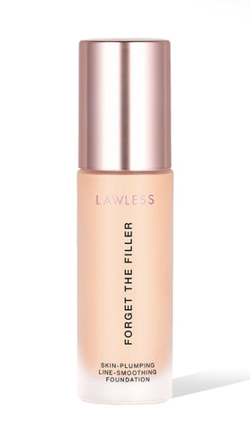 LAWLESS Forget the Filler foundation bottle in 3F fair warm golden shade for a natural finish