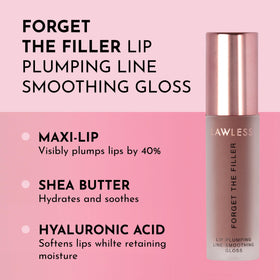 LAWLESS Forget The Filler gloss applicator hugs lips for smooth, even coverage.
