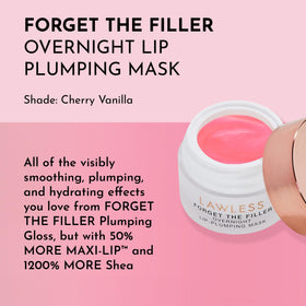 LAWLESS Forget the Filler Lip Mask Cherry Vanilla jar for deep moisture.