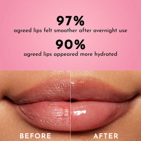 LAWLESS mask application swatch highlighting MAXI-LIP and shea butter benefits.