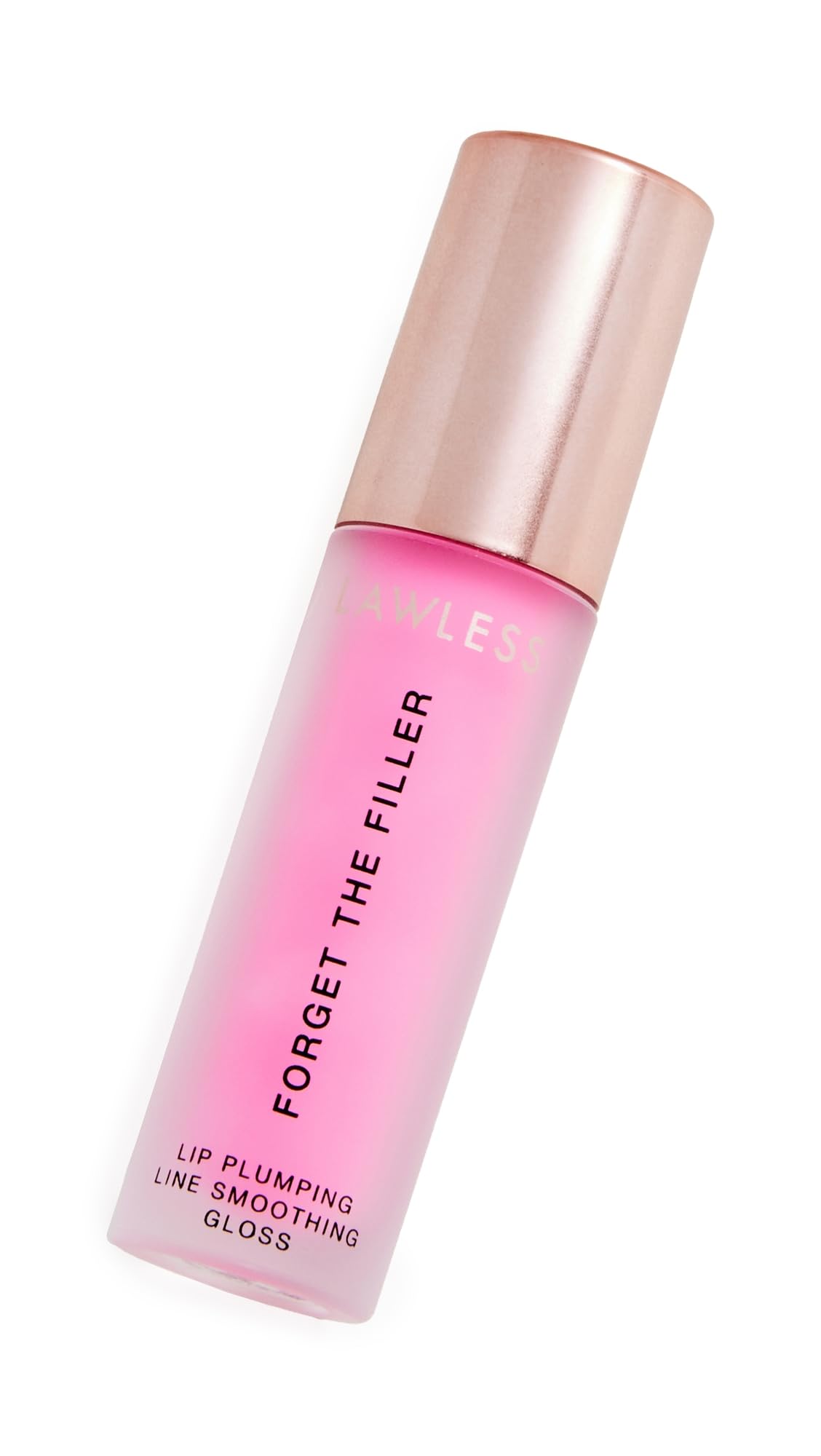 Lawless Forget the Filler Daisy Pink gloss bottle delivers hydrated, plump-looking lips.