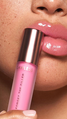 Packaging shows vegan and cruelty-free credentials for Lawless gloss.