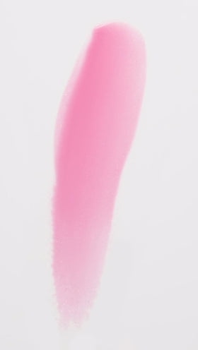 Daisy Pink swatch on lips shows a glossy finish with soft glow.