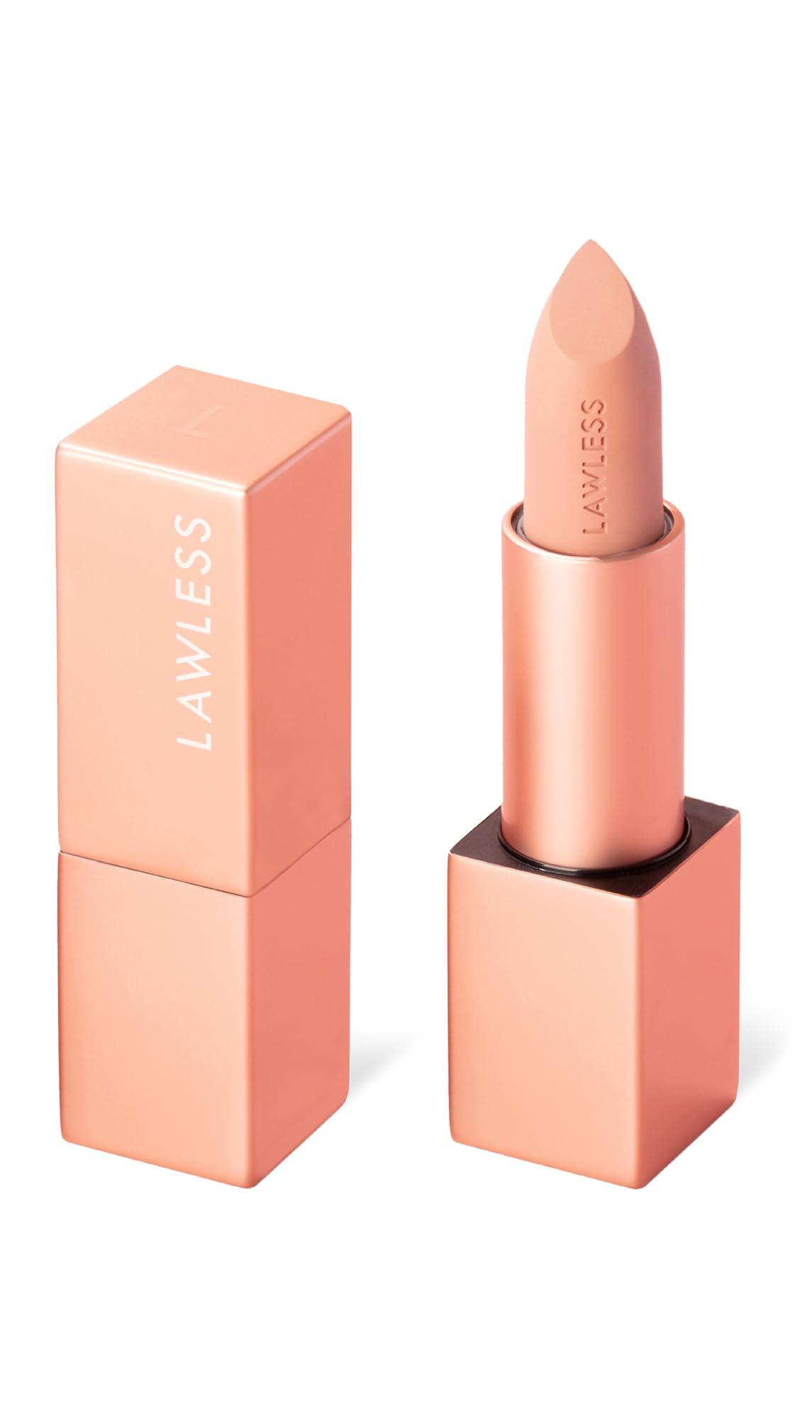 Lawless Forget the Filler lipstick in Platinum compact shows a creamy satin finish for smooth application