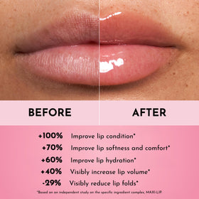 LAWLESS Rosy Outlook lip plumper swatch shows rosy translucence and glow.