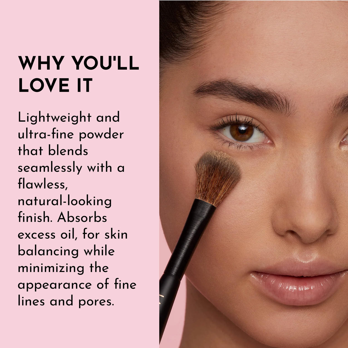 LAWLESS brush applying powder to blur and set for even skin tone