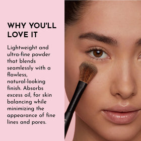 LAWLESS brush applying powder to blur and set for even skin tone