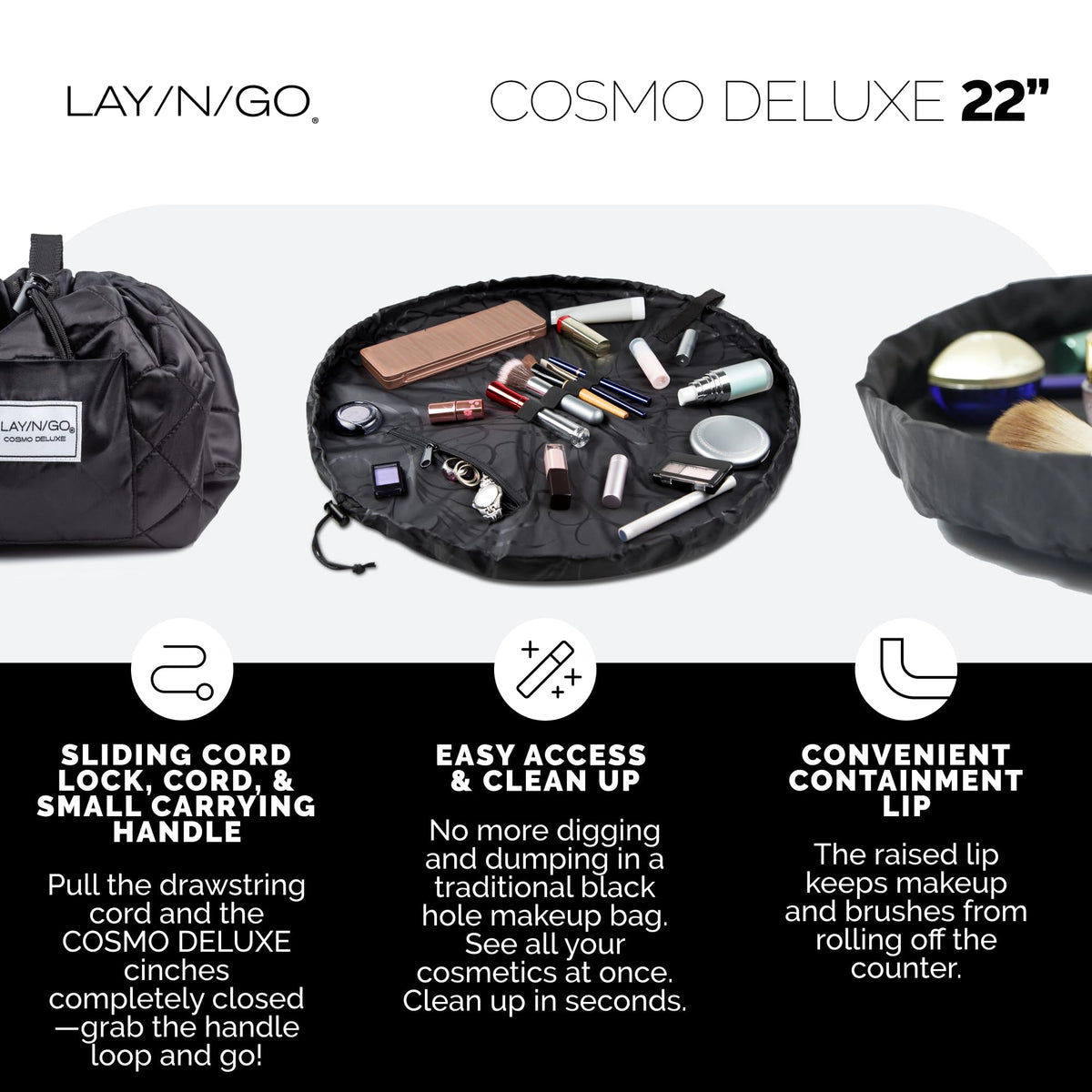 Cosmo Layflat with elastic brush loops maintains brush order